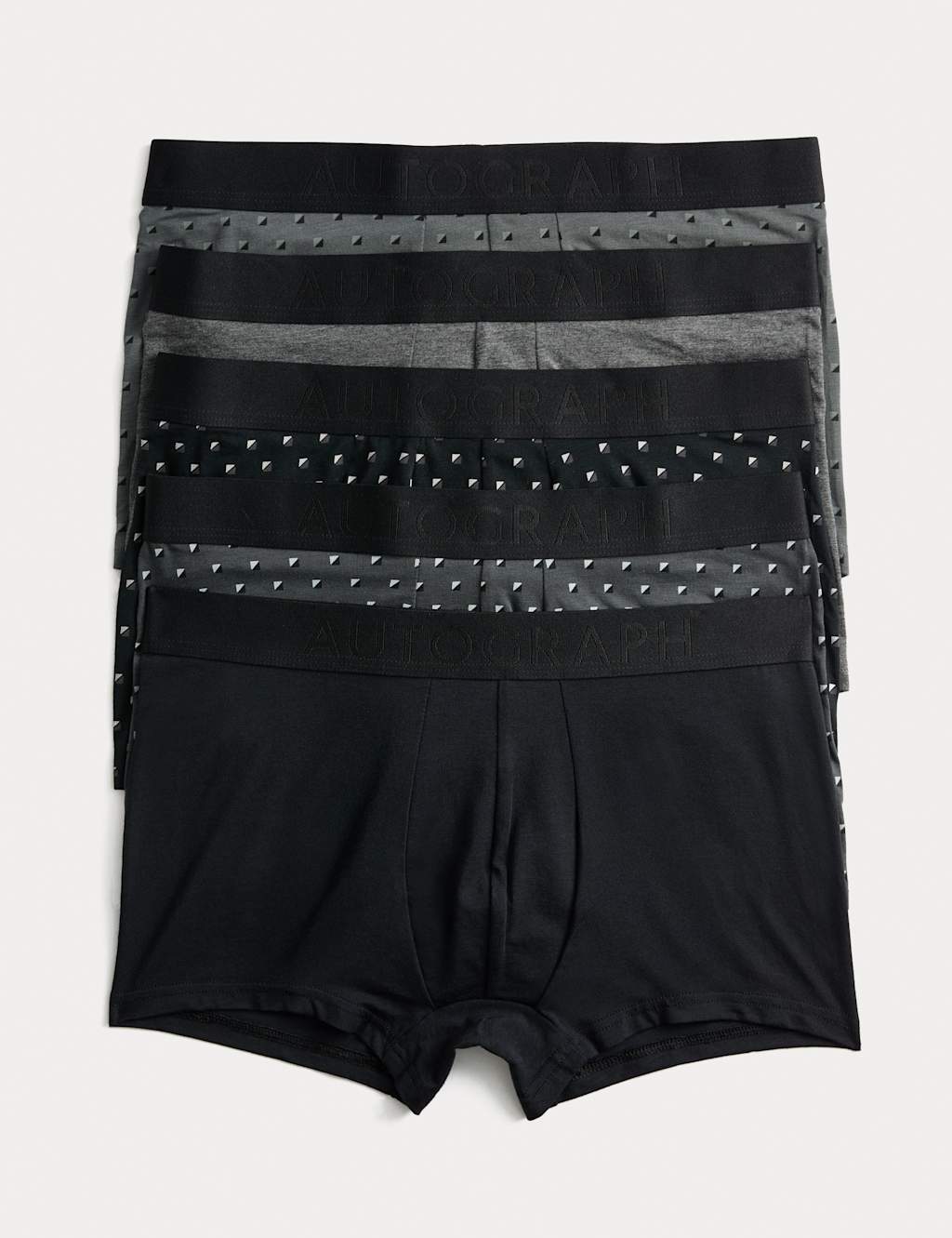 Autograph 5pk Supima Cotton Modal Geo Hipsters Black Mix