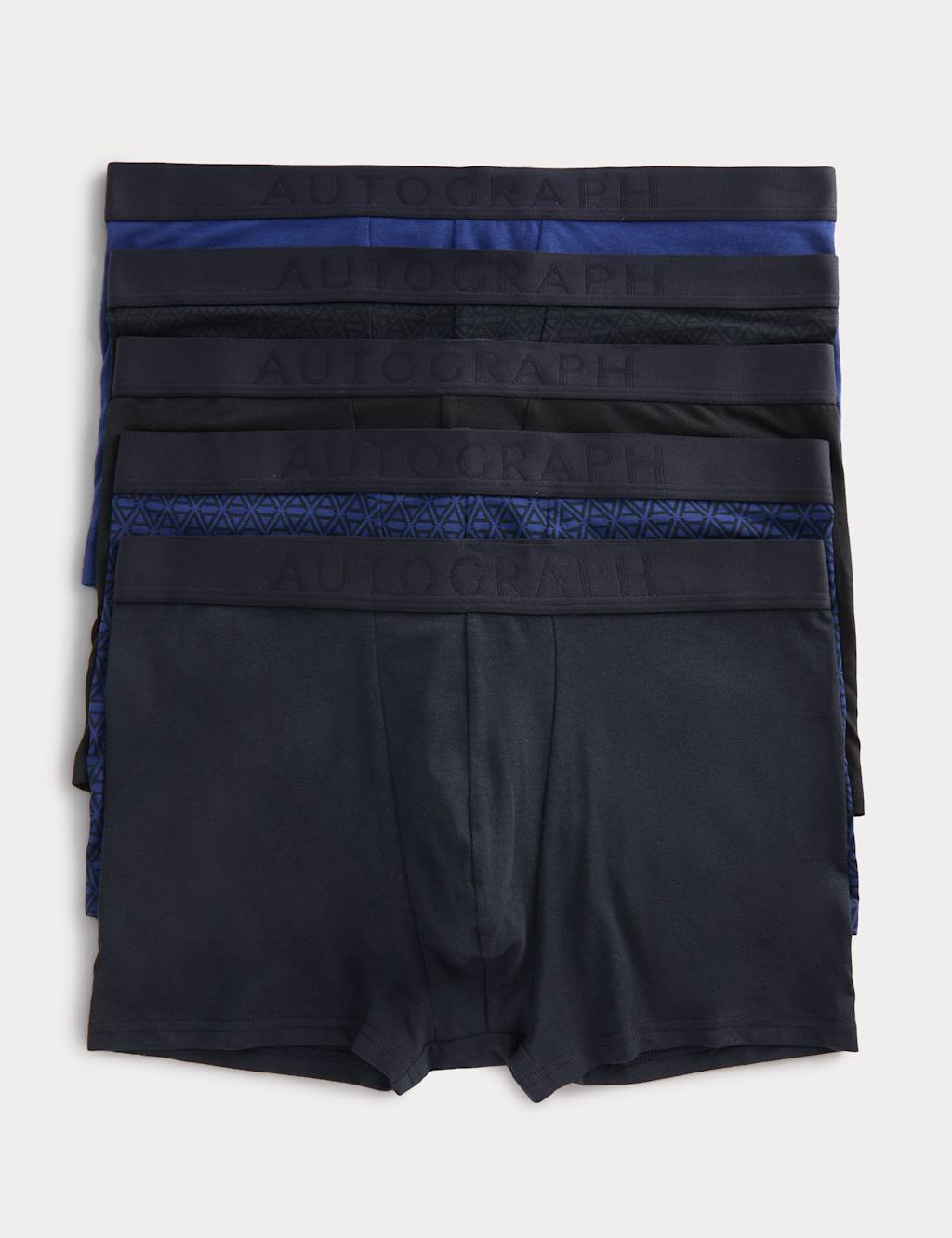 Autograph Men's 5 Pack Supima Cotton Modal Geometric Hipsters - L - Blue Mix