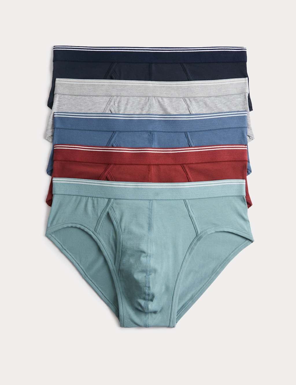 M&S Men's 5pk Cotton Stretch Cool & Fresh Briefs - S - Multi