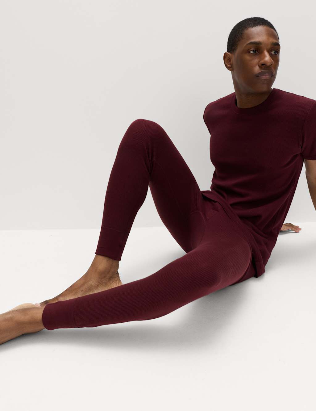 M&S Men's Heatgen Medium Thermal Long Johns - L - Burgundy