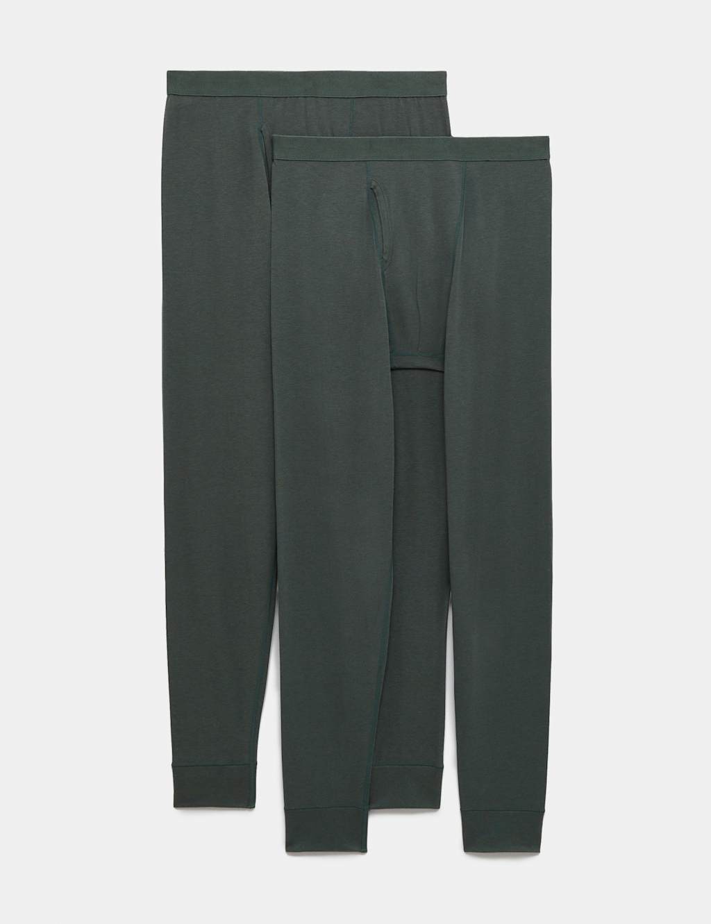 M&S Men's 2 Pack Heatgen Light Thermal Long Johns - L - Cedar