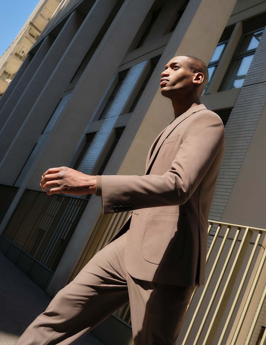 Autograph Tailored Fit Wool Blend Performance Jacket Mole