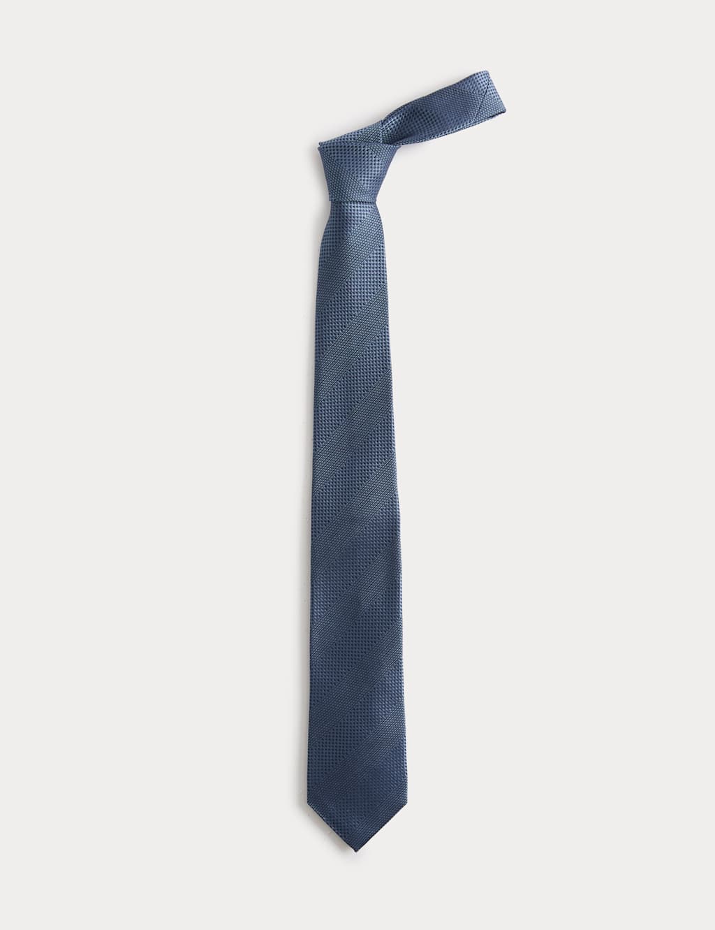 Autograph Men's Textured Striped Pure Silk Tie - Light Airforce