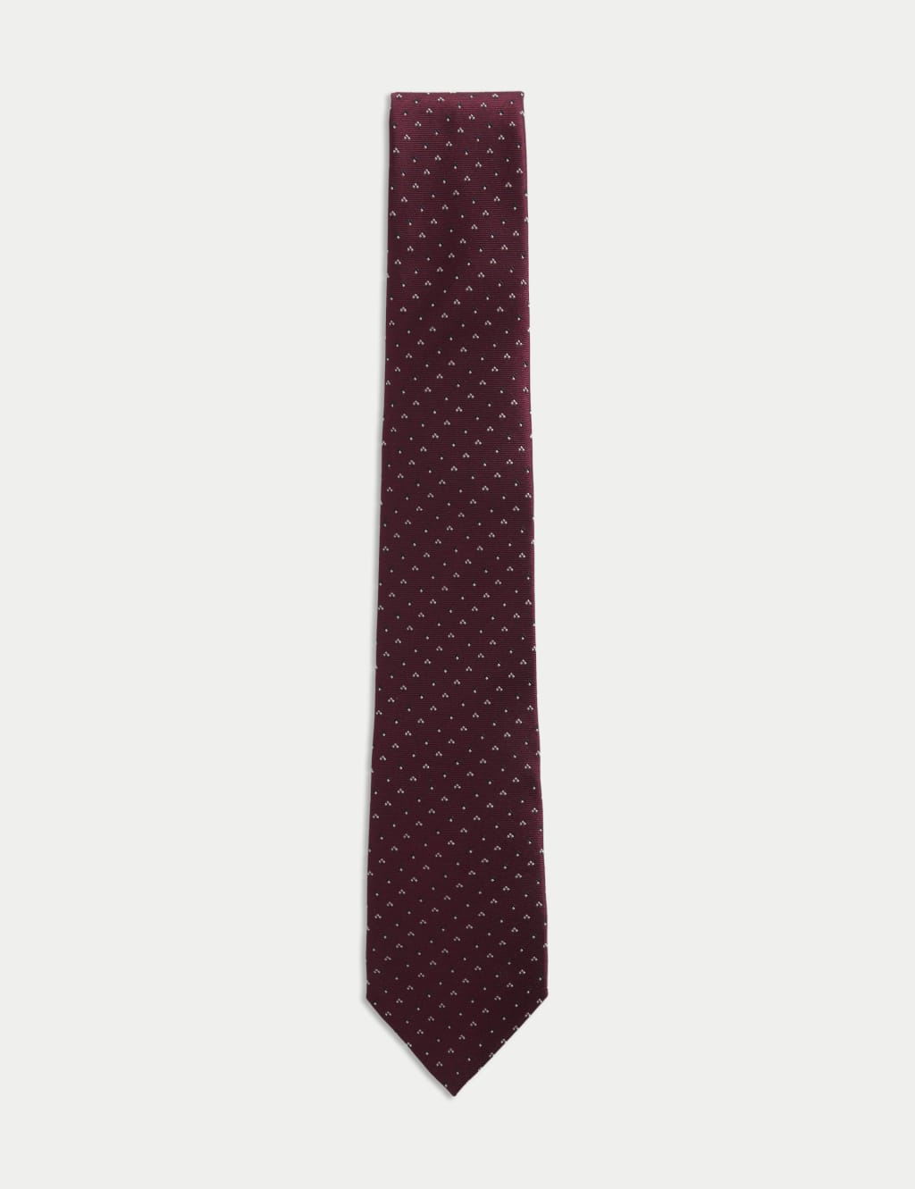 Autograph Men's Slim Geometric Pure Silk Tie - Burgundy, Navy,Burgundy