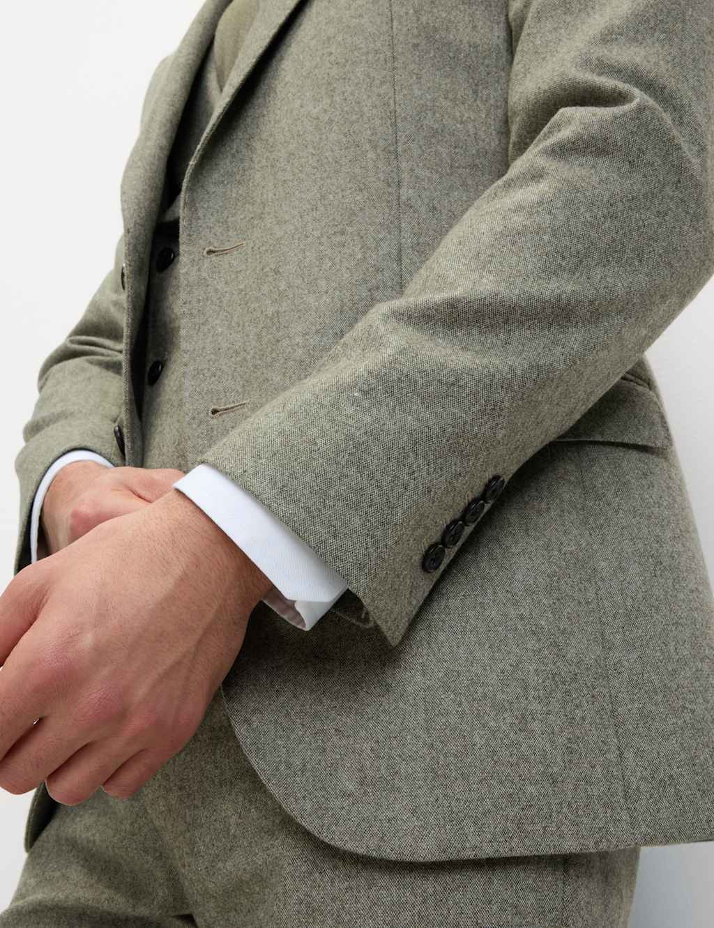 Tailored Fit Wool Rich Tweed Suit Jacket