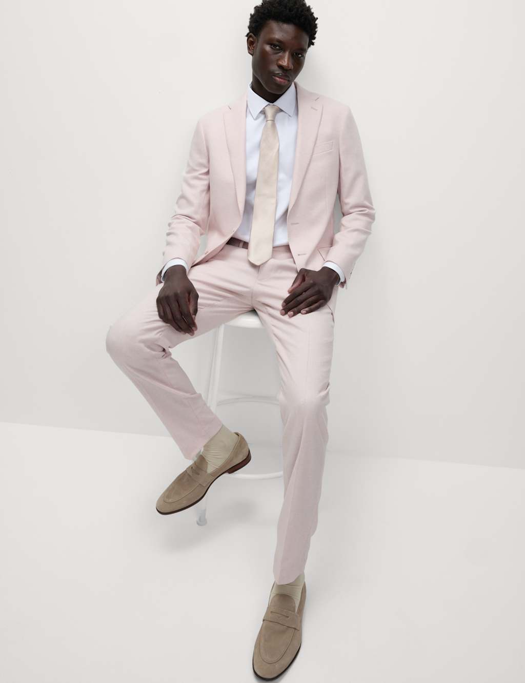 Tailored Fit Wool Rich Tweed Suit Trousers