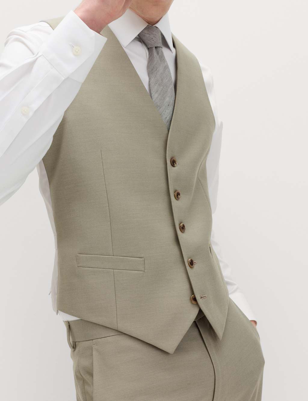 M&S Men's Ultimate Waistcoat With Stretch - 46 - Pale Green