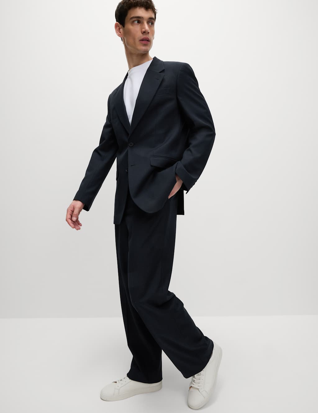 Relaxed Fit Stretch Suit Trousers