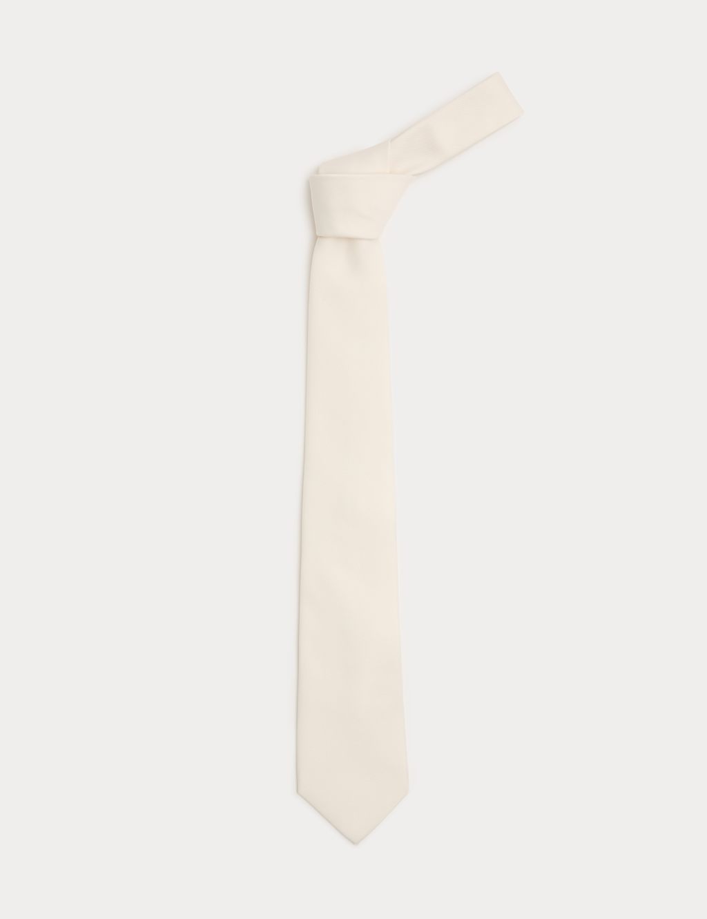 M&S Men's Machine Washable Tie - Ivory