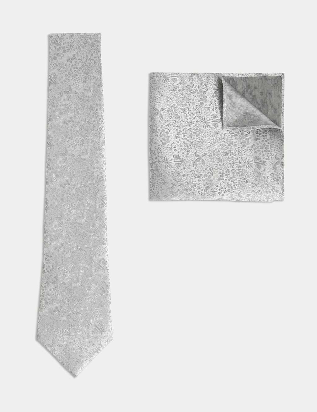 Pure Silk Jacquard Tie & Pocket Square Set