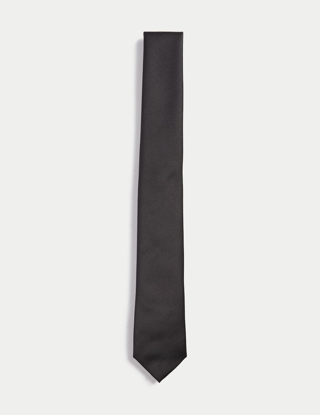 M&S Machine Washable Skinny Plain Tie Black