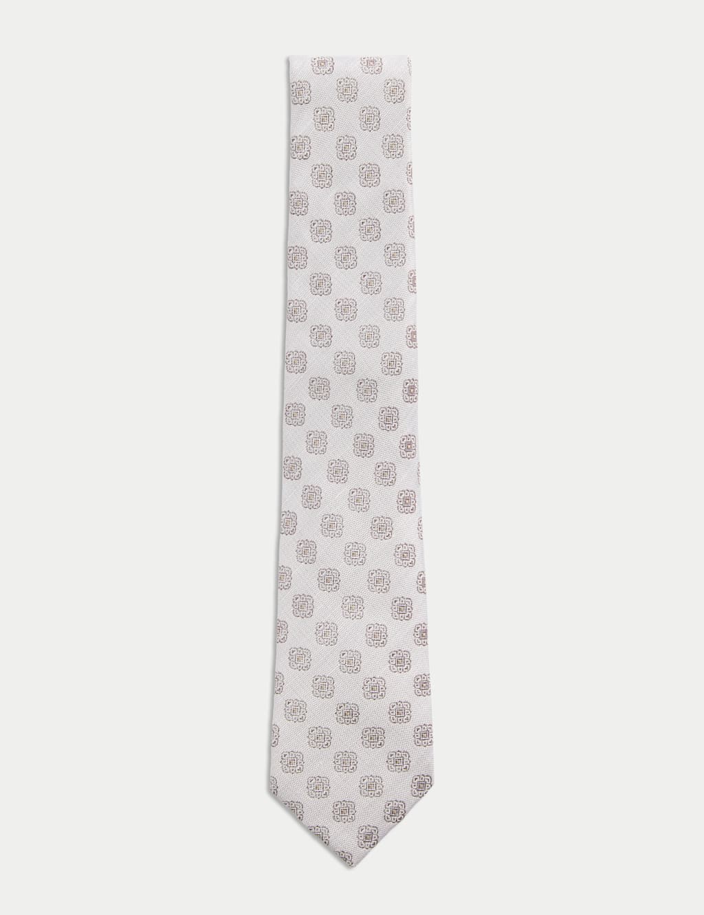 Medallion Linen Silk Blend Tie