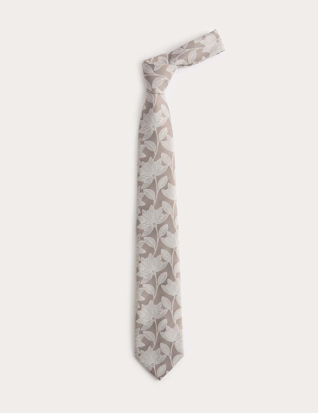 M&S Men's Floral Fan Tie - Neutral