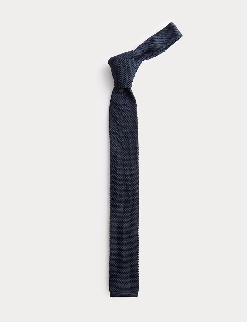 M&S Men's Textured Knitted Tie - Navy