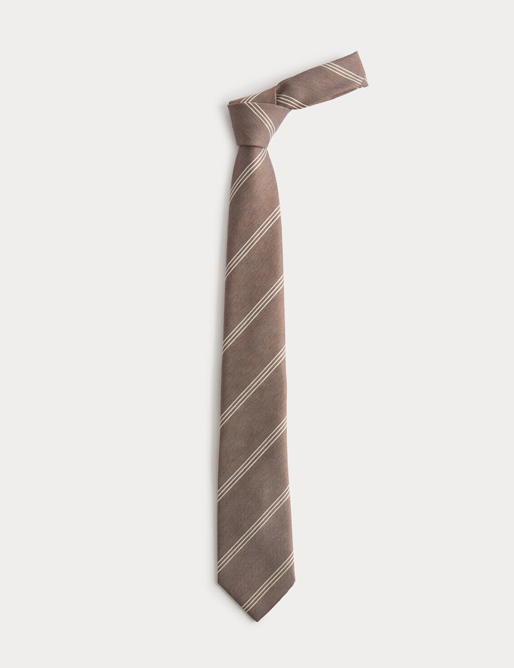 M&S Men's Striped Tie - Neutral