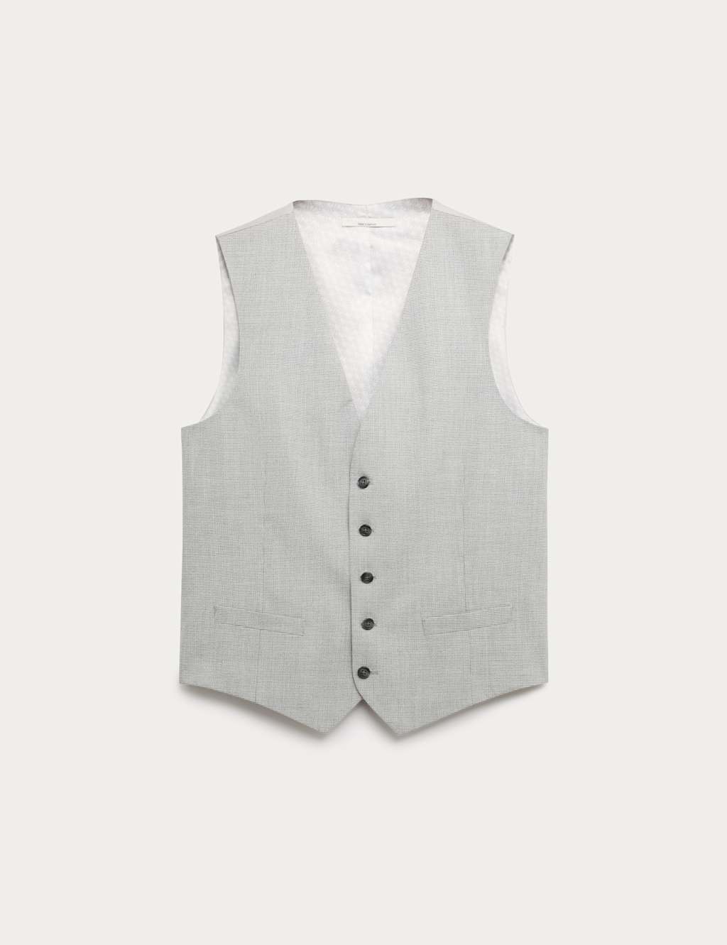 M&S Men's Stretch Waistcoat - 46 - Light Grey