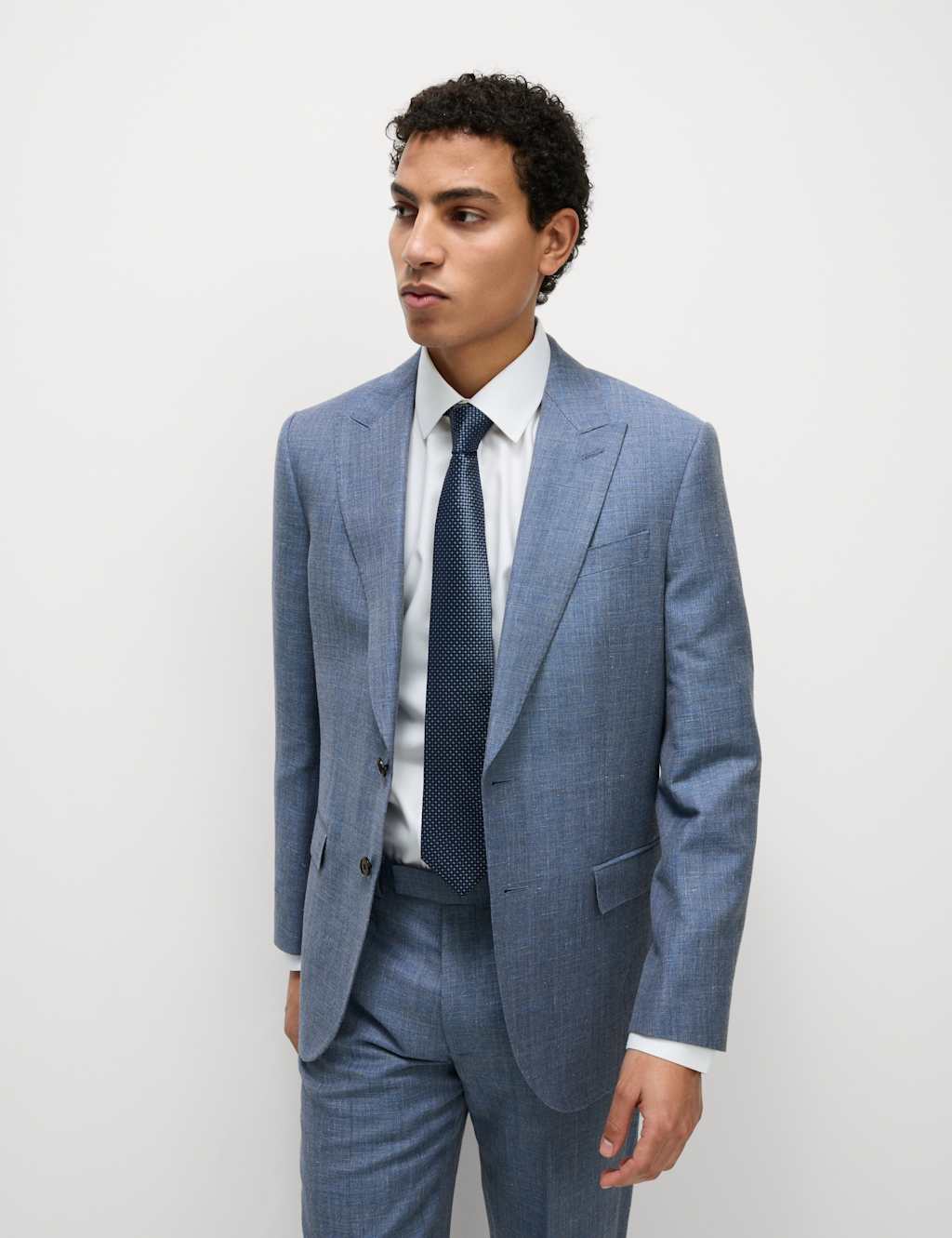 Regular Fit Wool Rich Linen Blend Suit Jacket