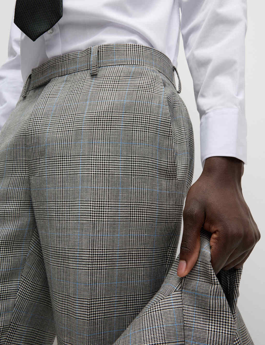 Slim Fit Wool Rich Check Suit Trousers