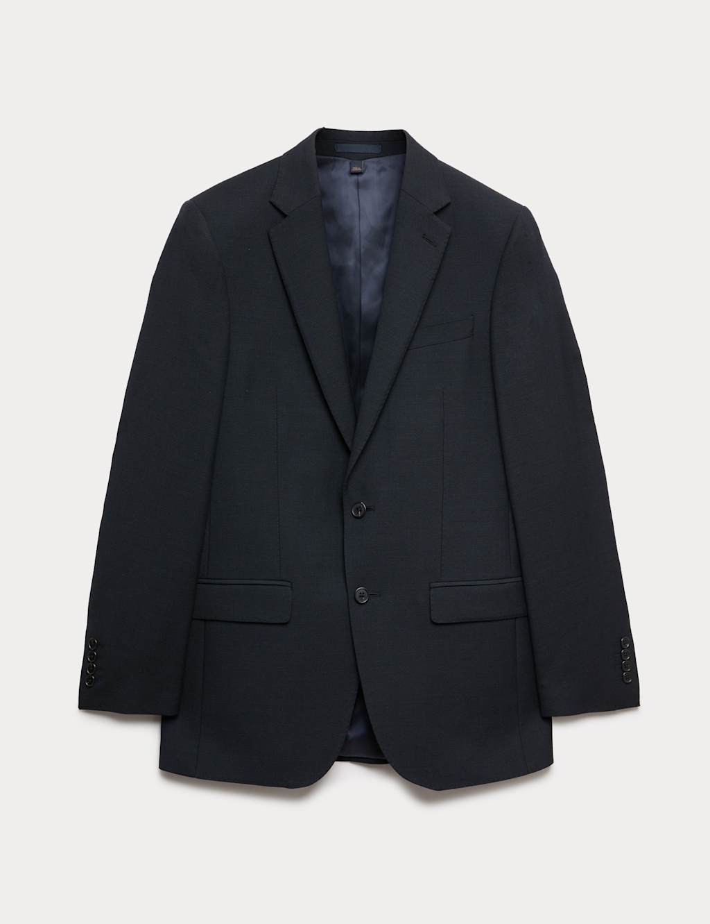 M&S Sartorial Men's Regular Fit Premium Pure Wool Suit Jacket - 46 - Navy
