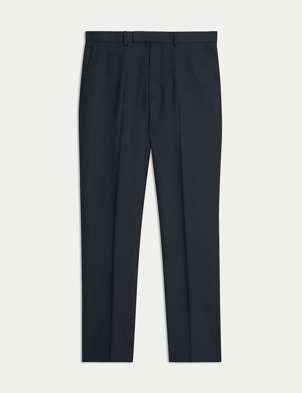 M&S Sartorial Men's Regular Fit Premium Pure Wool Suit Trousers - 32 - Navy