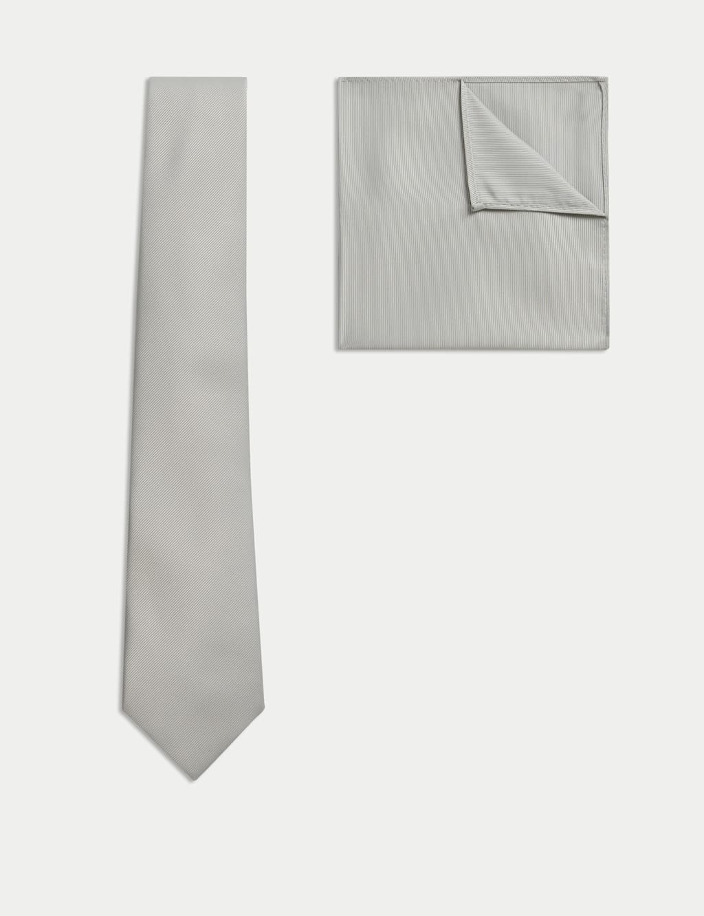 M&S Collection Men's Slim Tie & Pocket Square Set - Sage Mix, Blue Mix,Baby Pink,Ivory,Sage Mix,Air Force Blue,Pink Mix,Champagne