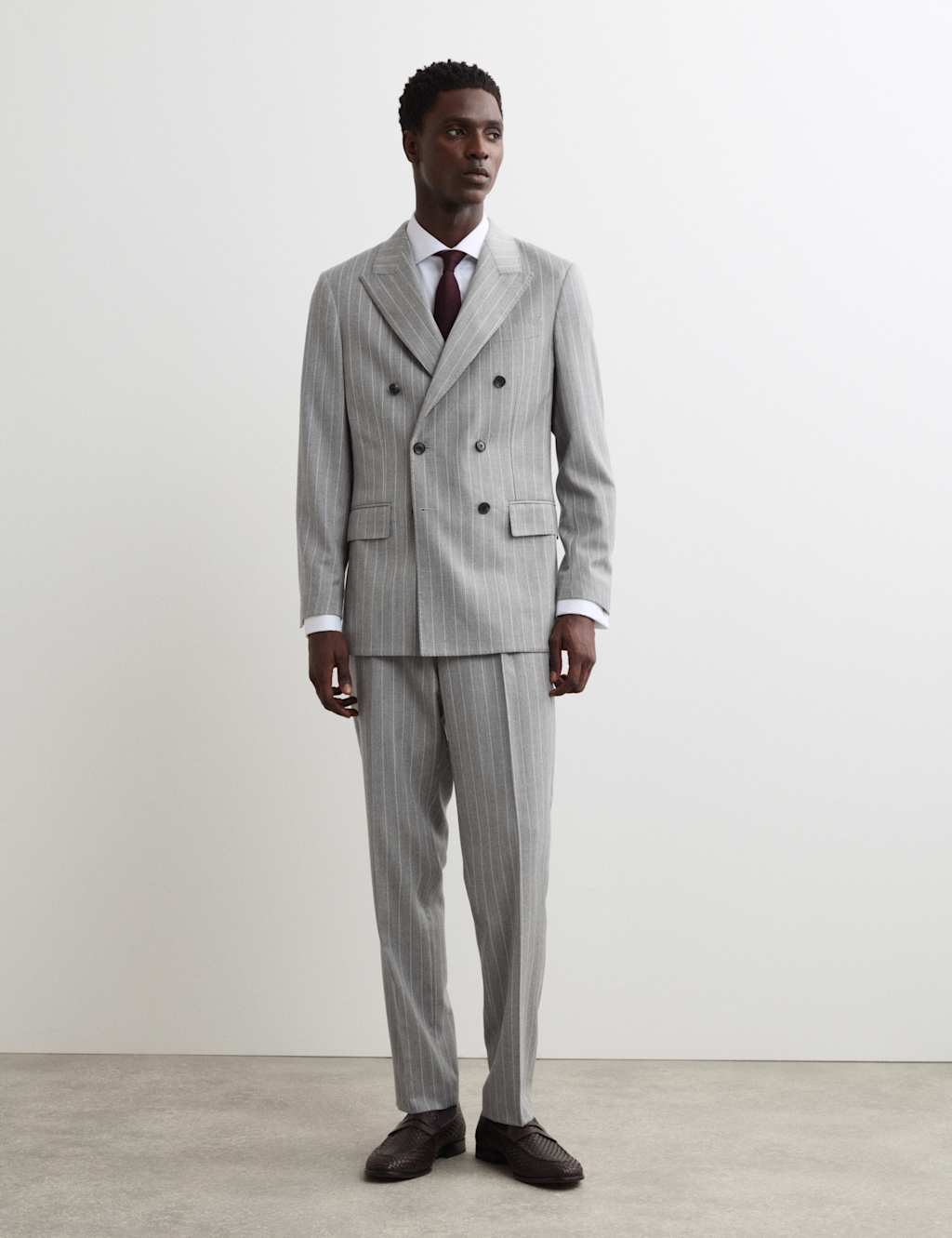 JAEGER Italian Wool Rich Suit Jacket with Cashmere Grey