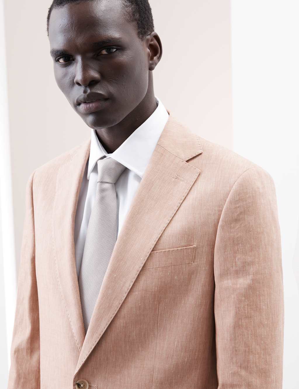 Tailored Fit Italian Performance Linen Blend Suit Jacket