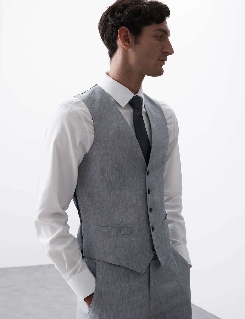 Italian Performance Linen Blend Waistcoat