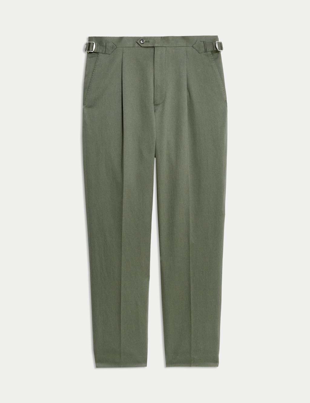 Tailored Fit Twill Cotton Linen Trousers