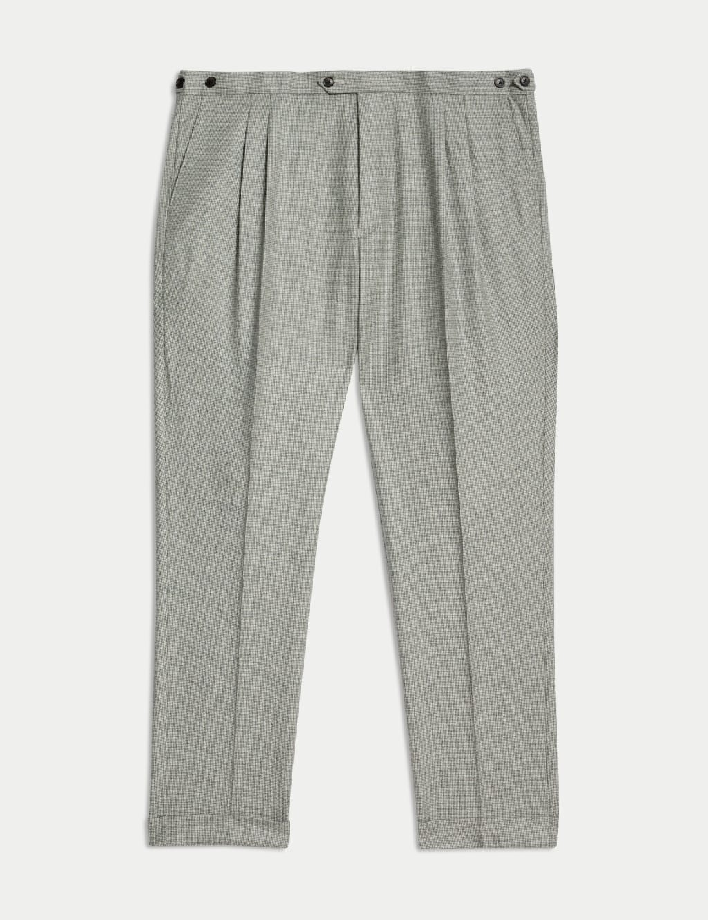 Tailored Fit Pure Wool Check Trousers