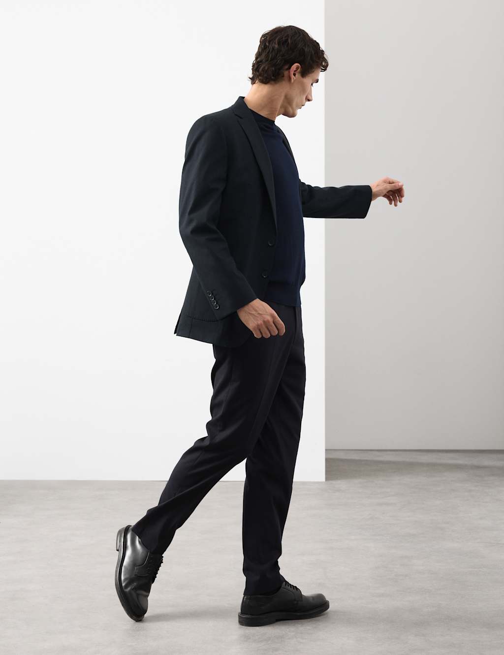 Autograph Performance Italian Wool Blend Blazer Navy