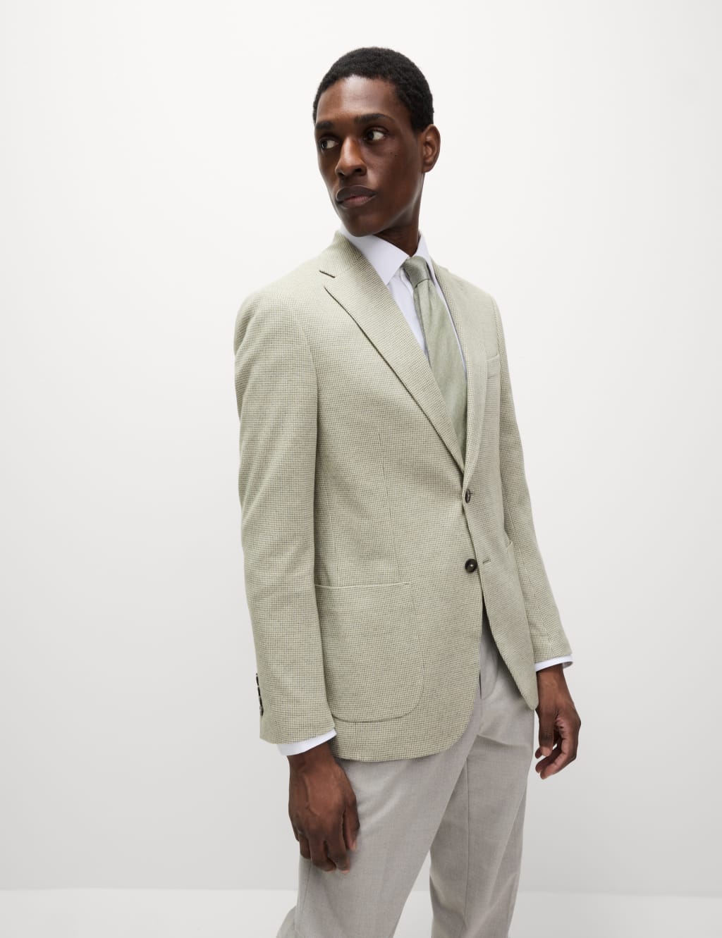 Tailored Fit Cotton Rich Puppytooth Blazer