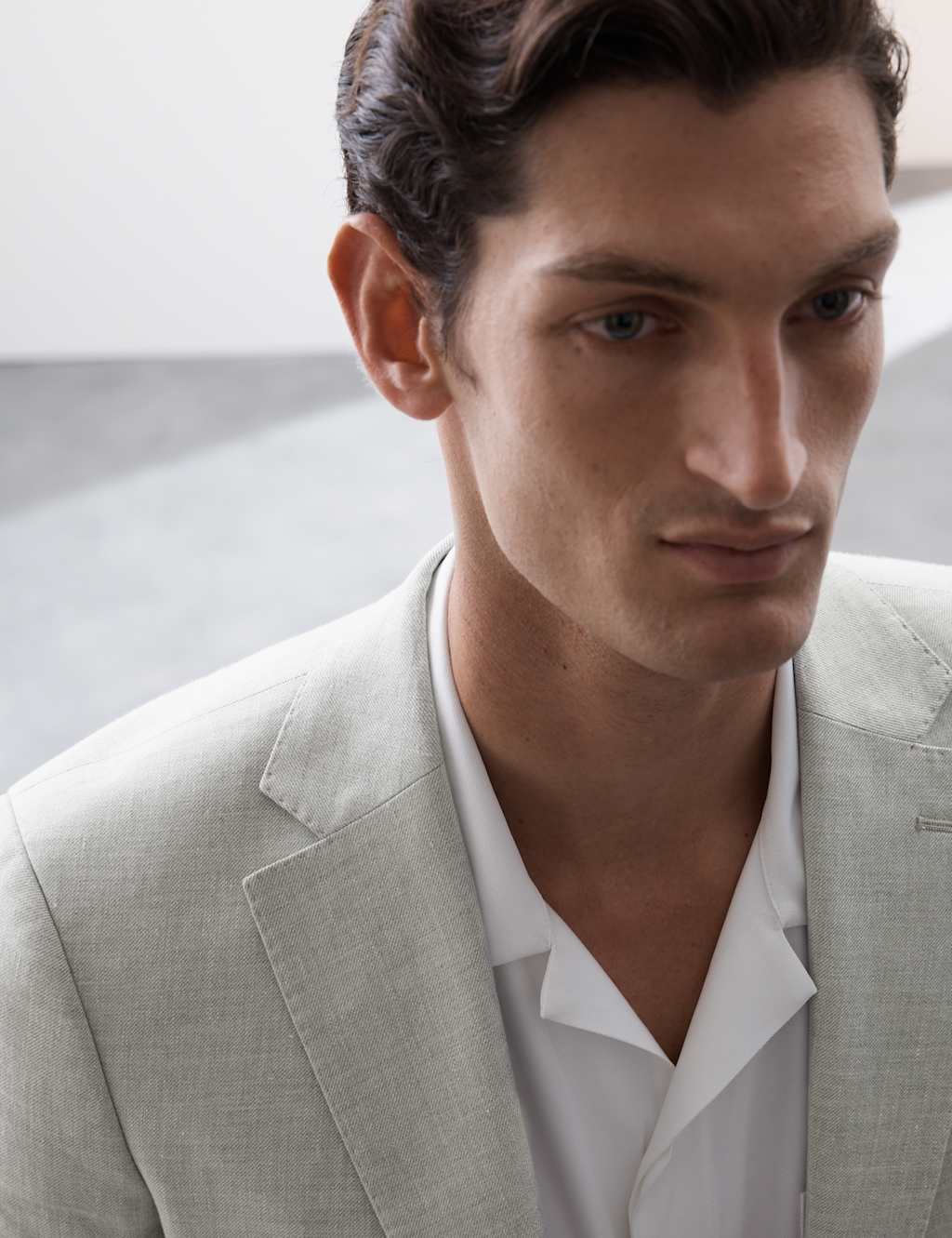 Tailored Fit Italian Linen Blend Twill Blazer