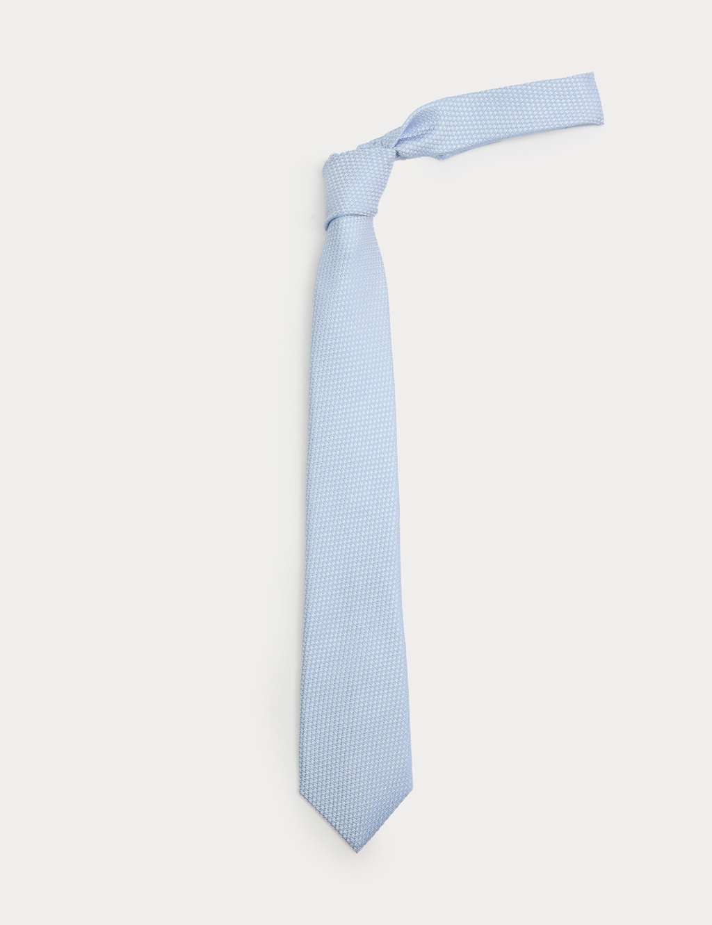 M&S Sartorial Men's Textured Pure Silk Tie - Pale Blue