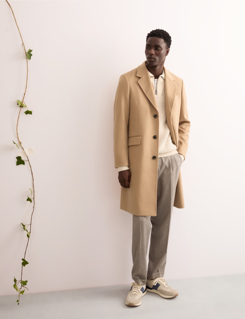 Beige overcoat mens wool outlet