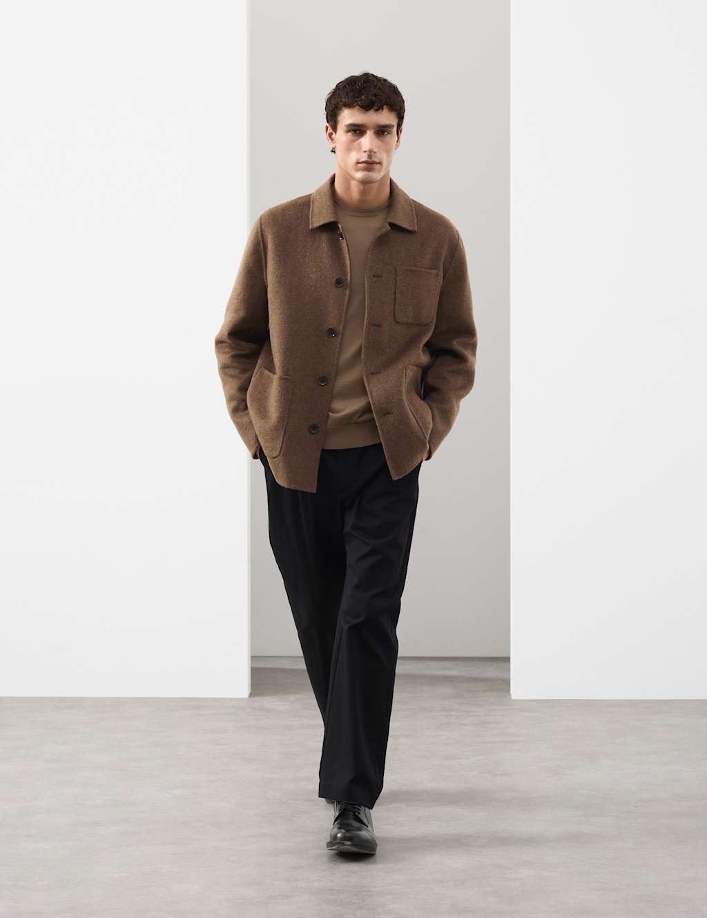 Autograph Wool Blend Chore Jacket Camel