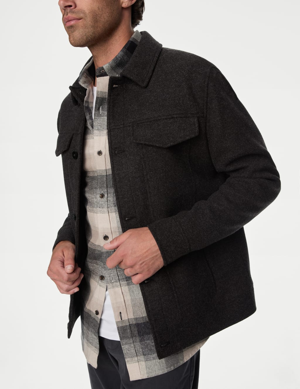 Men s Grey Coats Jackets at M S