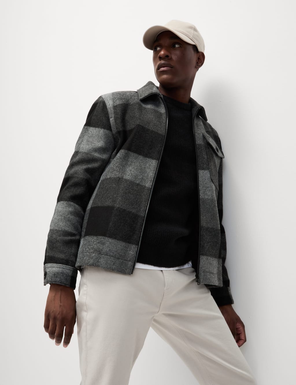 Check Zip Up Jacket M S Collection M S