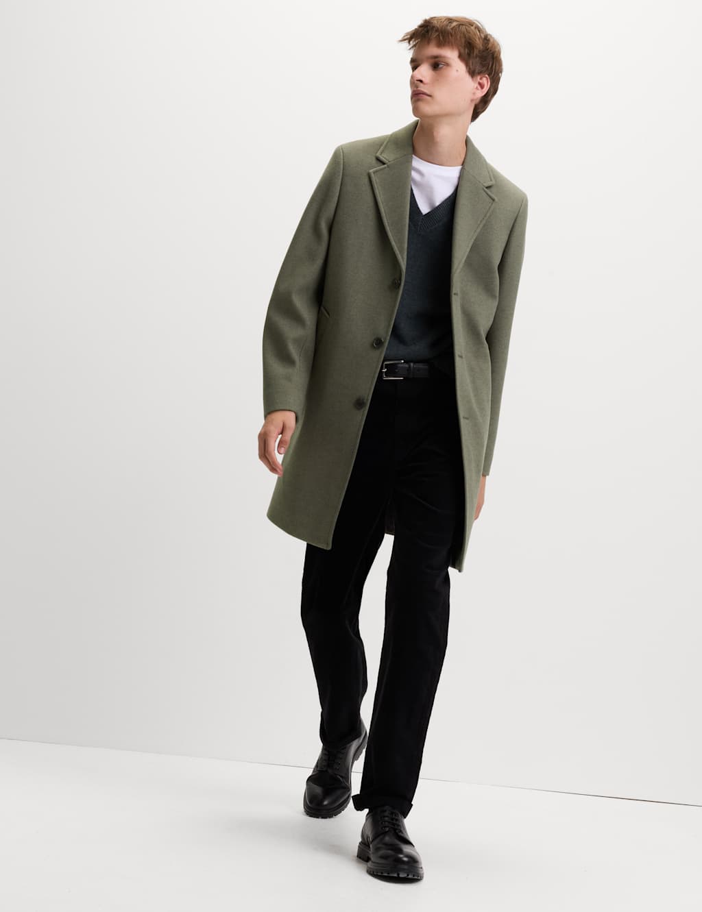 M&S Revere Overcoat Thyme