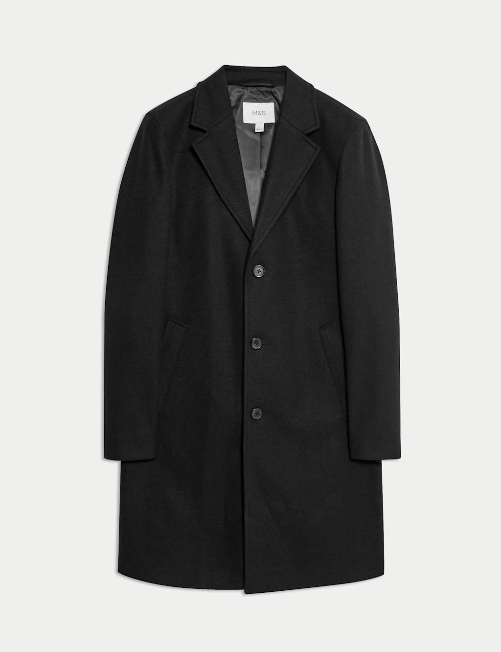 M&S Men's Revere Overcoat - XL - Black