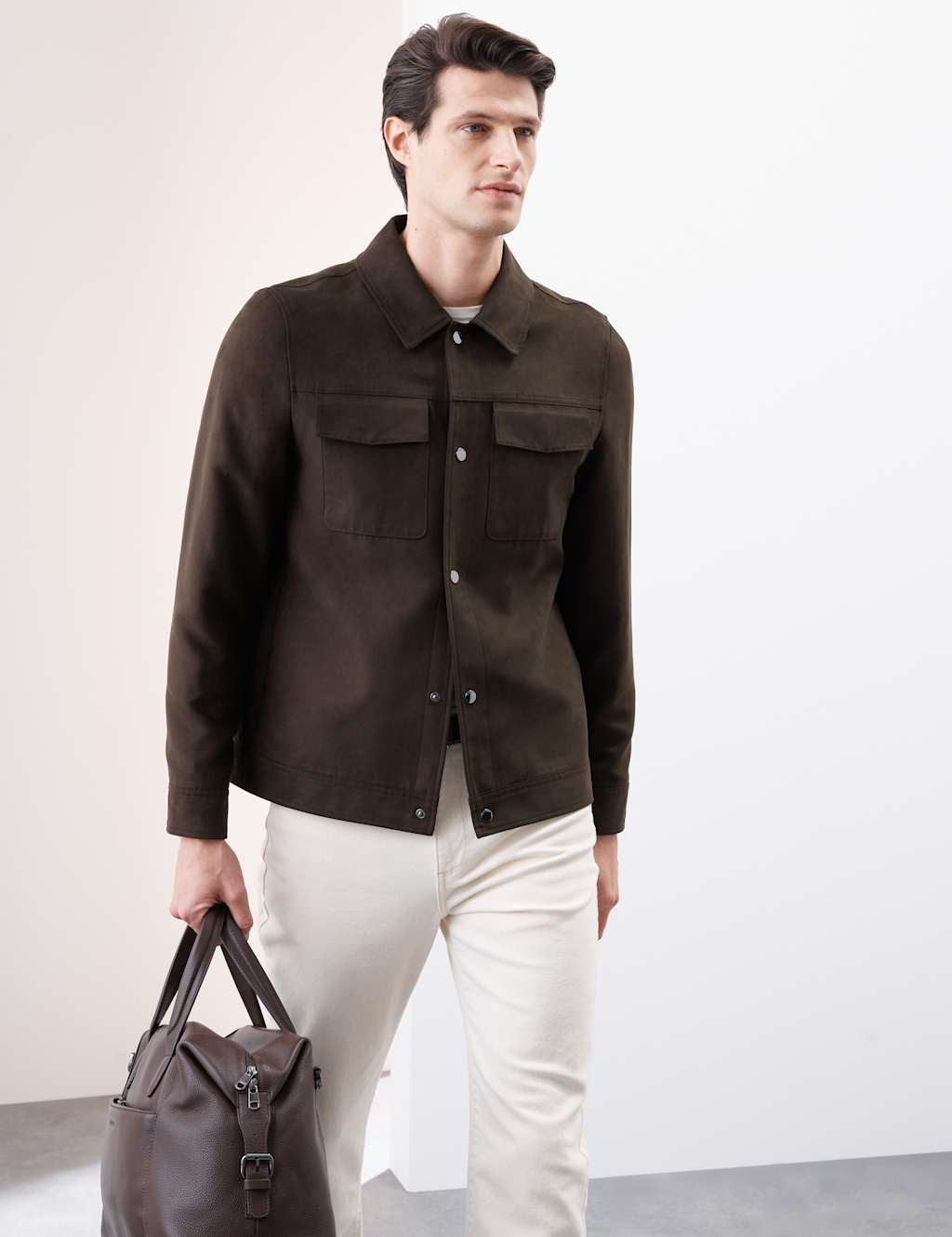 Faux Suede Overshirt