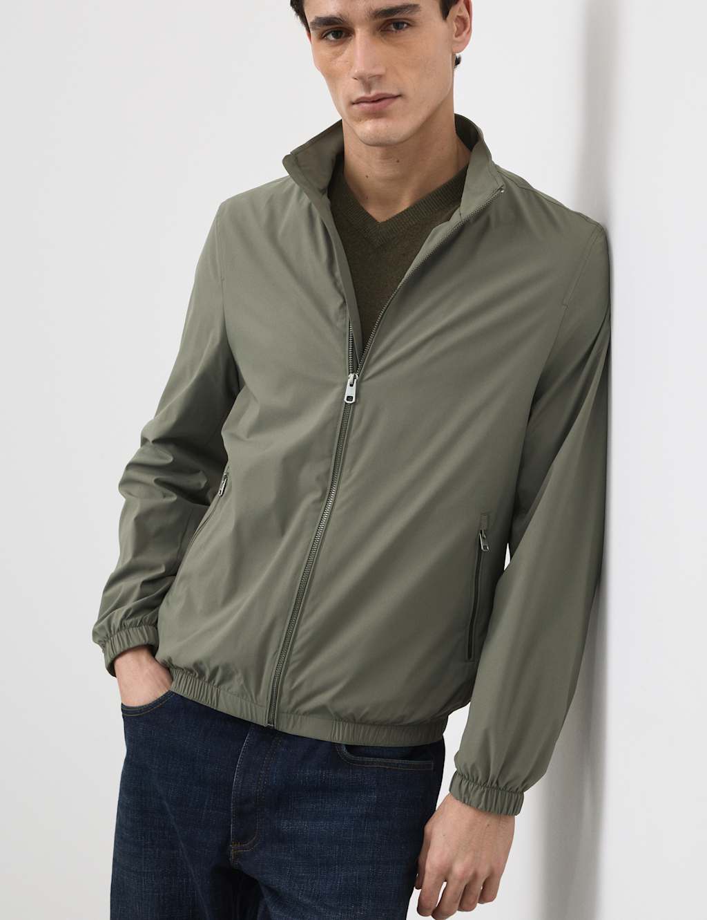 Autograph Men's Stormwear Performance Funnel Neck Lightweight Jacket - 3XL - Dark Olive
