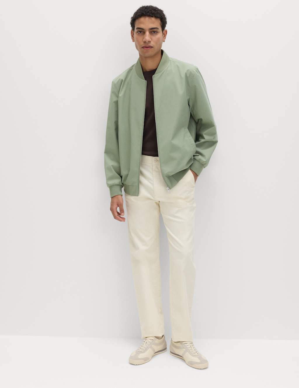 M&S Men's Bomber Jacket with Stormwear - L - Green