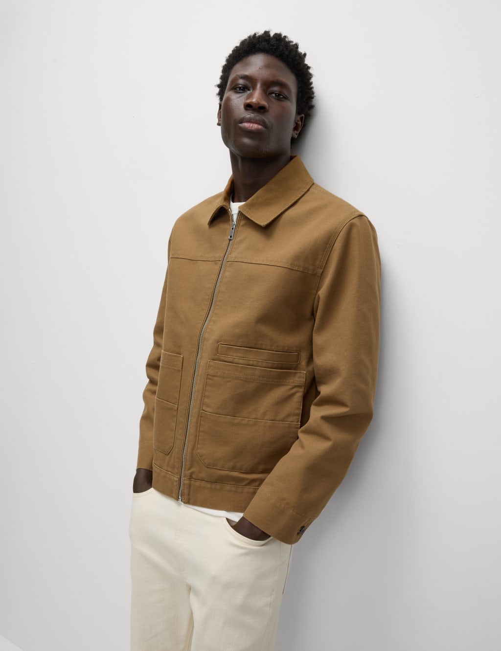 Cotton Rich Canvas Harrington Jacket