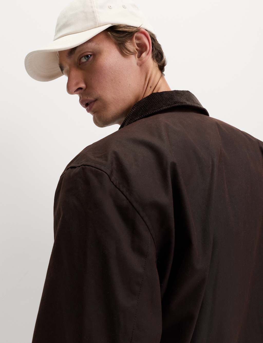M&S Pure Cotton Wax Jacket Dark Brown