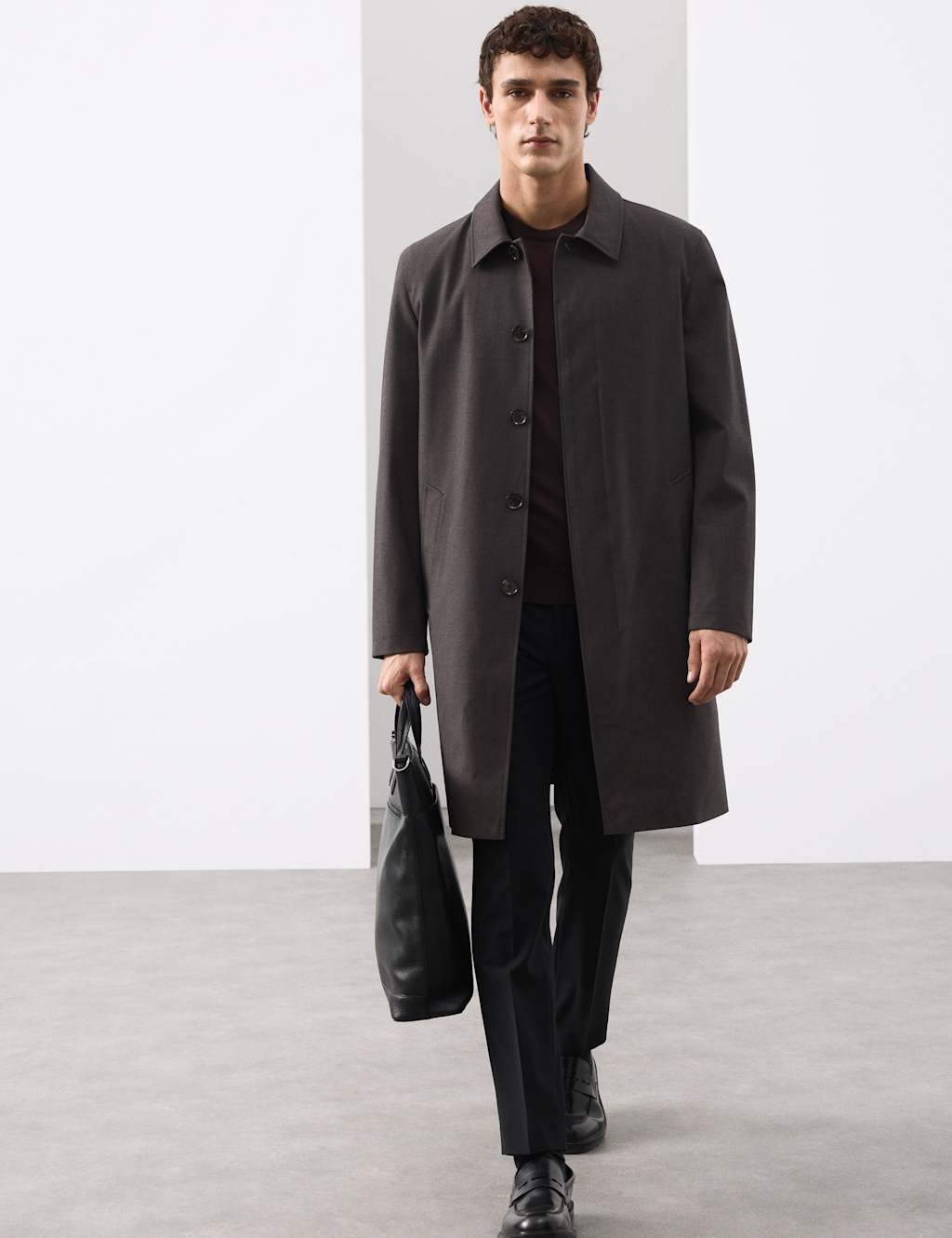 Autograph Performance Shirt Collar Mac with Stormwear Dark Brown