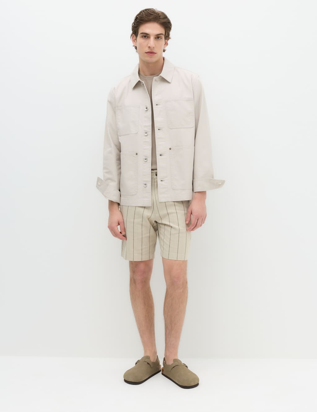 M&S Men's Pure Cotton Utility Jacket - 2XL - Neutral
