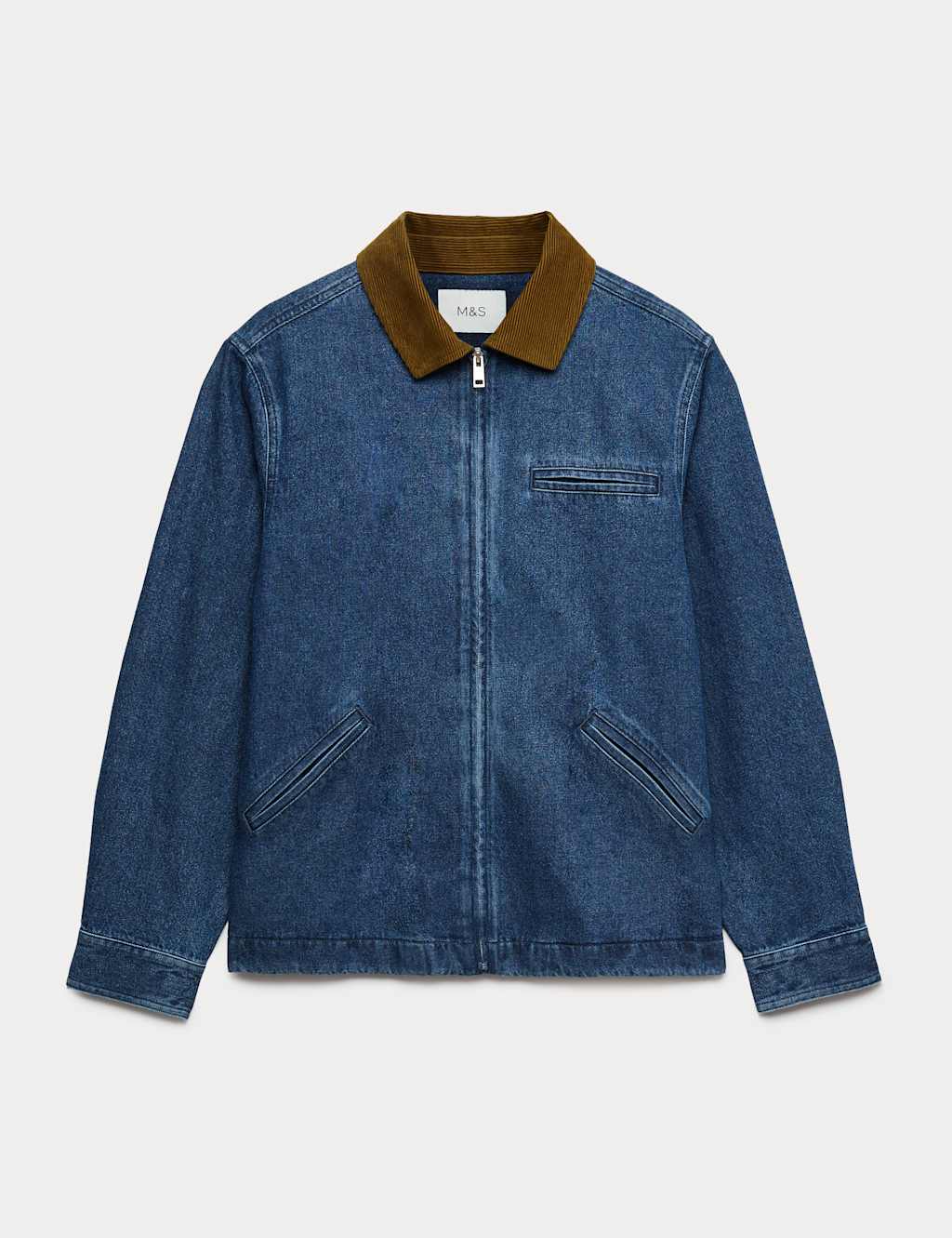 M&S Men's Denim Harrington Jacket - S - Mid Blue