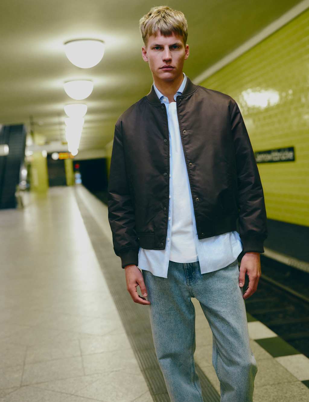 M&S Men's Satin Bomber Jacket - 2XL - Bitter Chocolate
