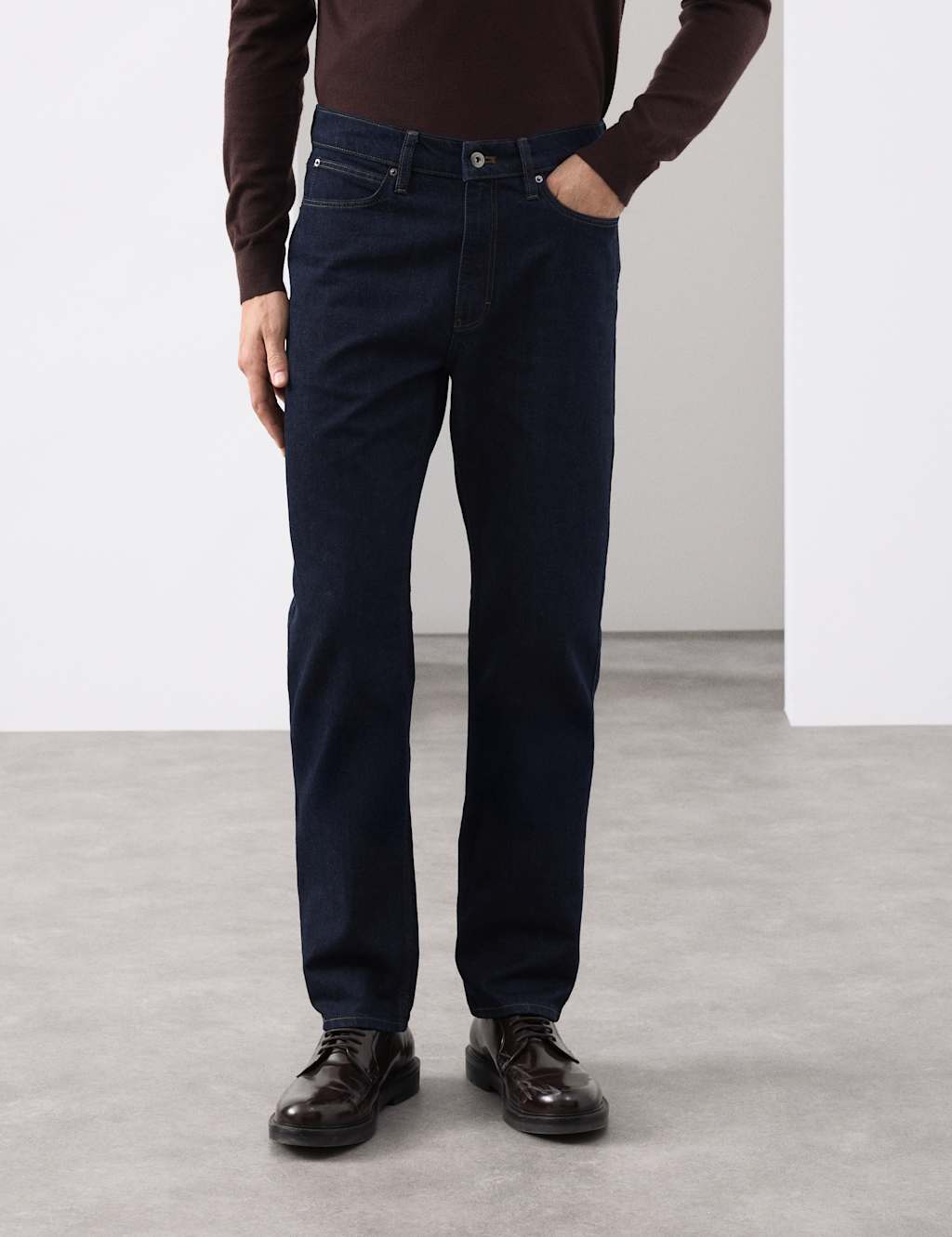 Autograph Straight Fit Jeans with Wool Indigo